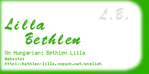 lilla bethlen business card